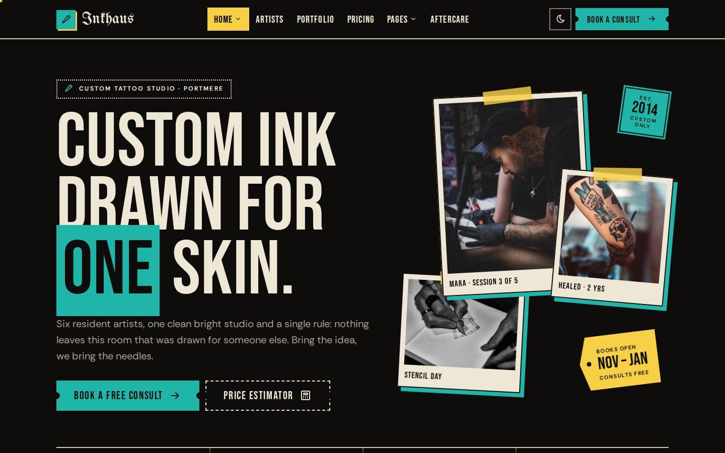Inkhaus home page preview